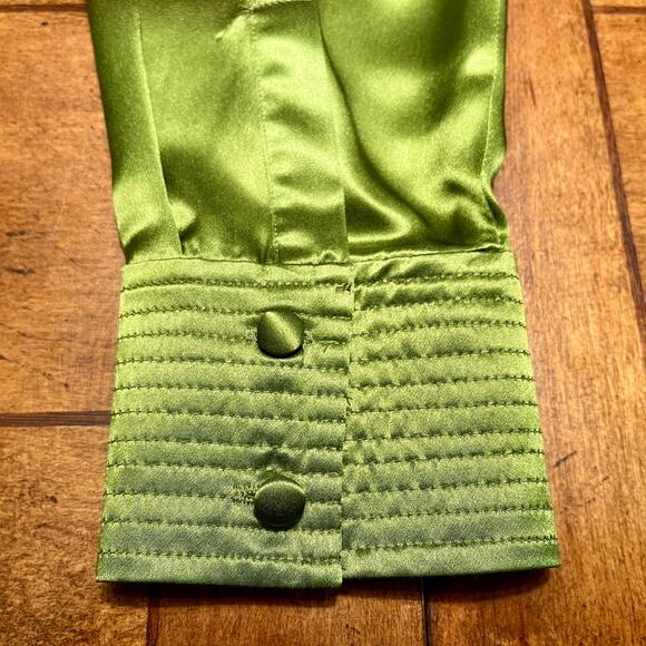 INC International Concepts Blouse Womens Sz 12 100% Silk Green 00.1=A0030 - Picture 3 of 16